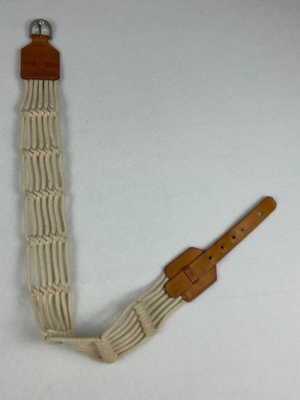 Guy LaRoche Paris | Designer Leather and Rope Belt, 35